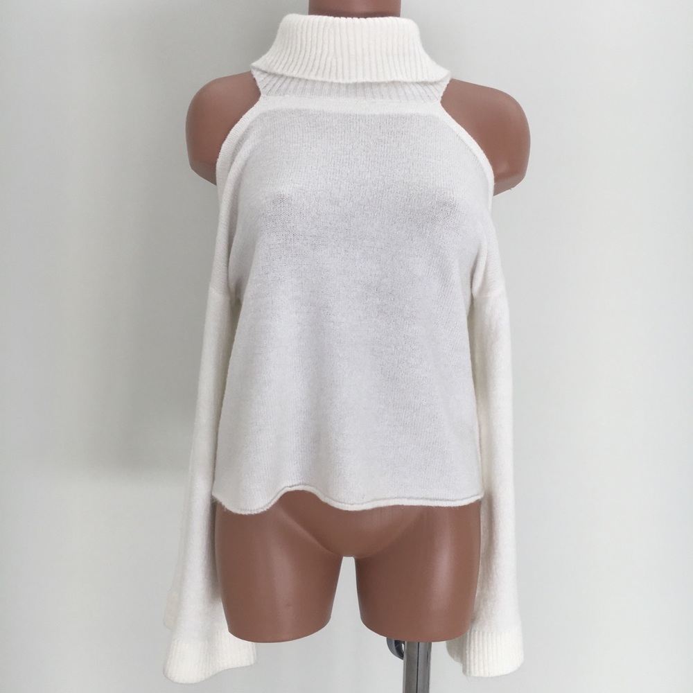 Magnolia South Cream Cold Shoulder Sweater